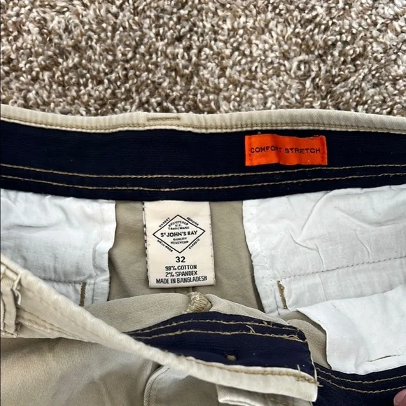 Men's Casual Shorts - Khaki and Tan - Picture 2 of 3